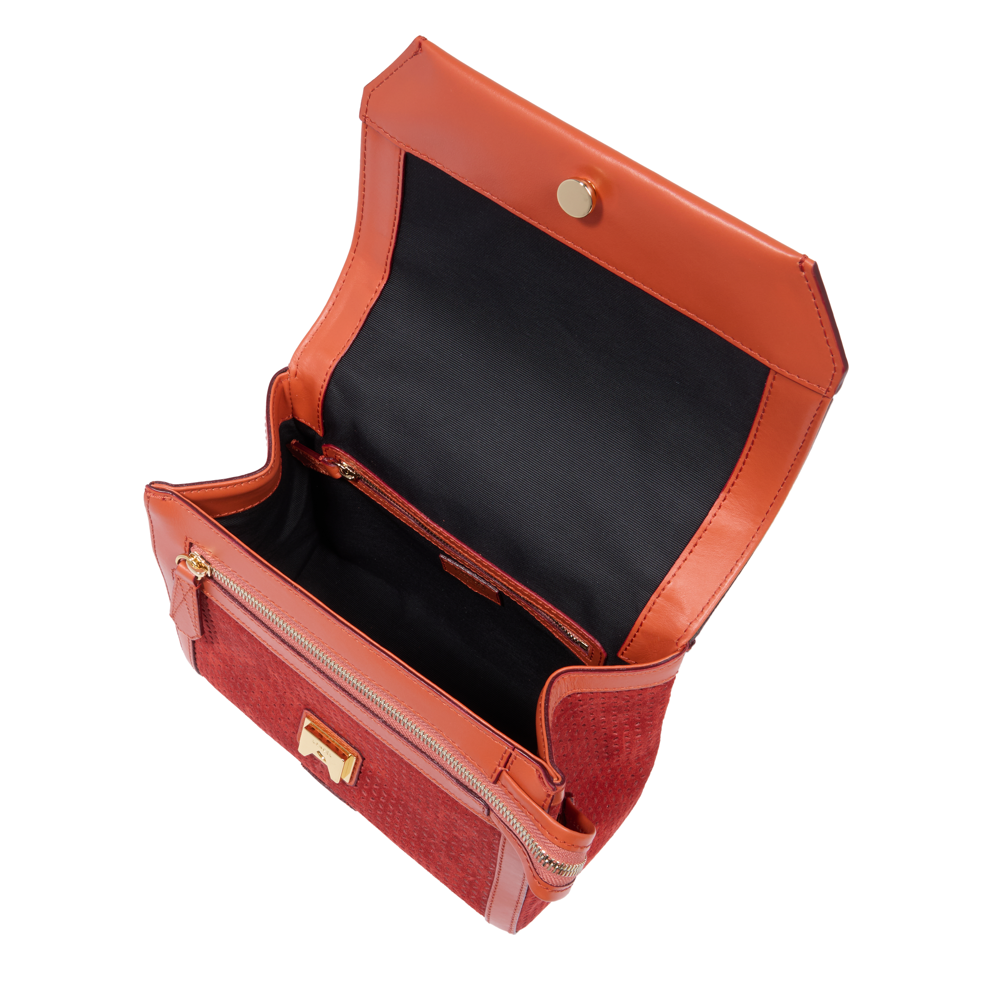 Sac rabat M Ninon en cuir lisse - Vermeil