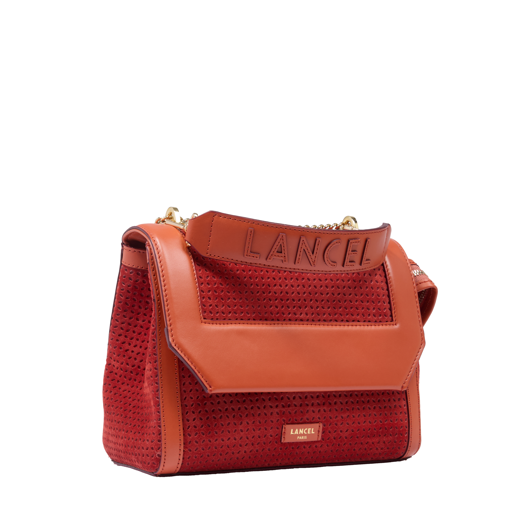 Sac rabat M Ninon en cuir lisse - Vermeil