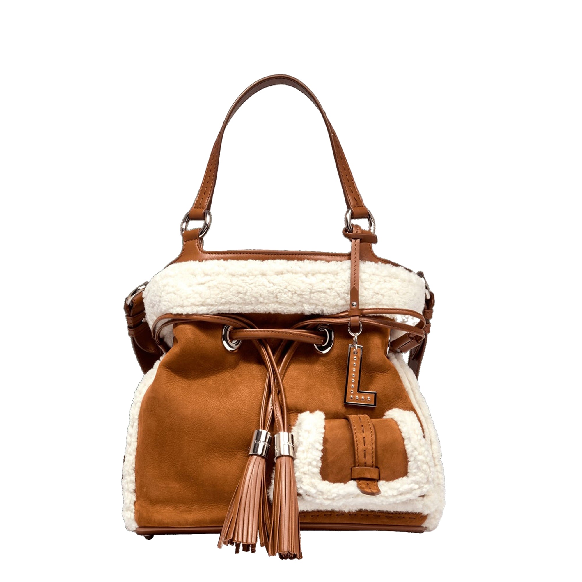 Sac seau M Premier Flirt en cuir - Chataigne