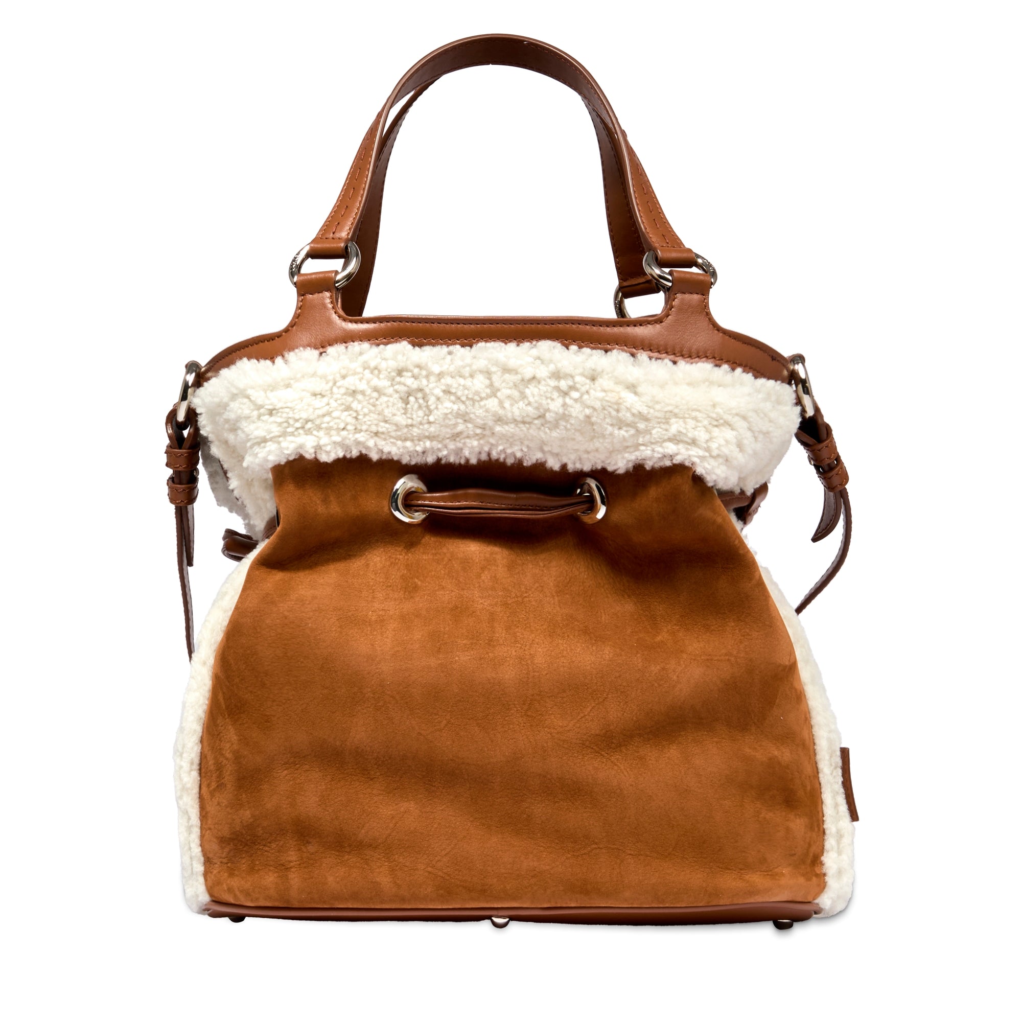 Sac seau M Premier Flirt en cuir - Chataigne