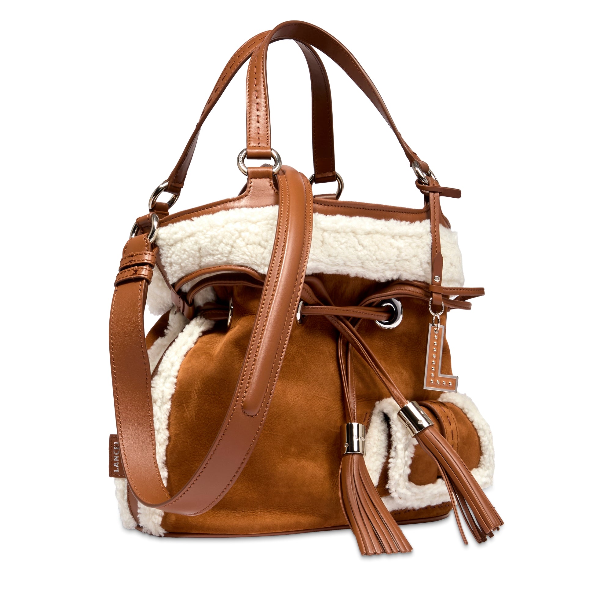Sac seau M Premier Flirt en cuir - Chataigne