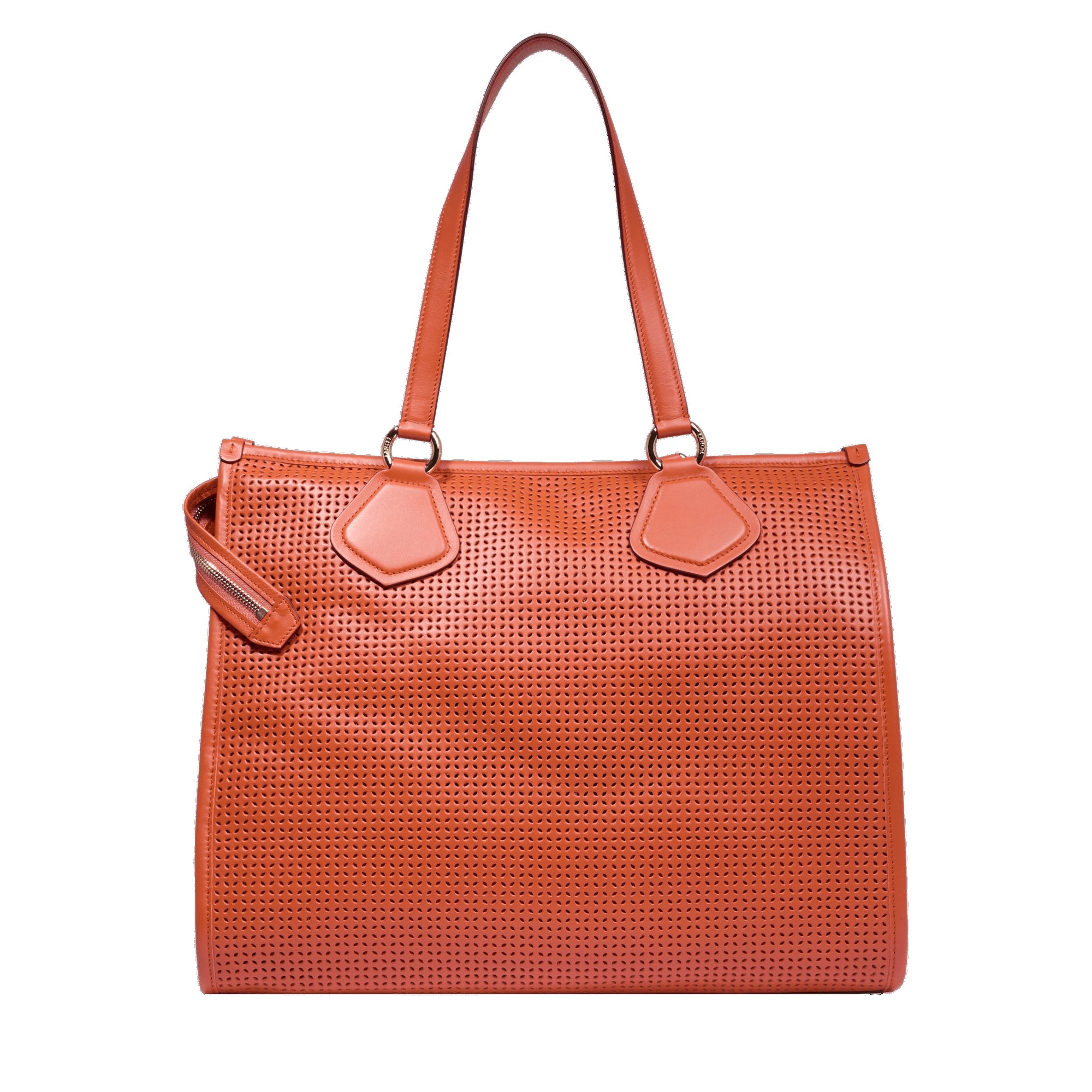 Sac cabas zippé L en cuir - Vermeil