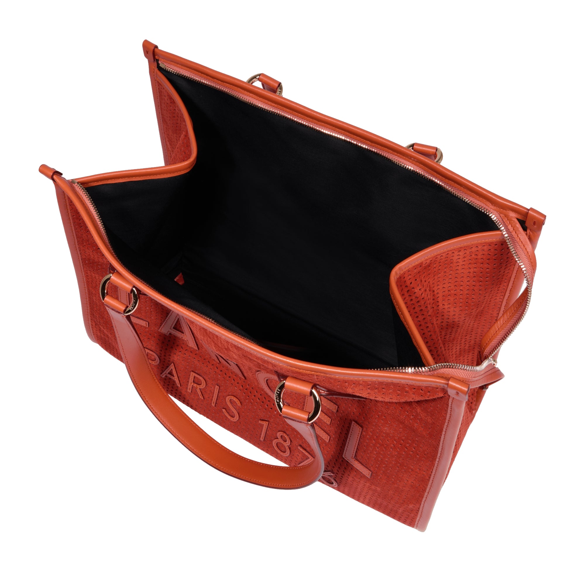 Sac cabas zippé L en cuir - Vermeil