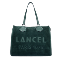Sac cabas zippé Lancel tote L en cuir lisse - Vert Imprial