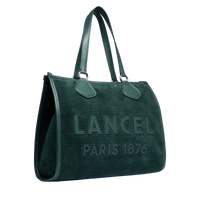Sac cabas zippé Lancel tote L en cuir lisse - Vert Imprial