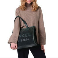 Sac cabas zippé Lancel tote L en cuir lisse - Vert Imprial