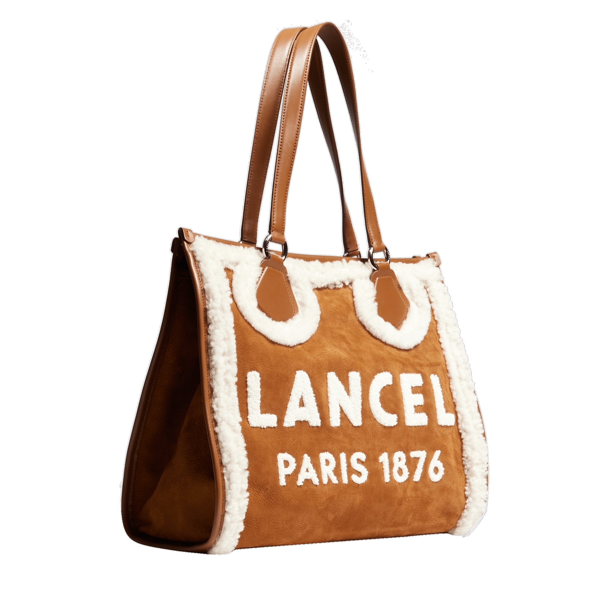 Sac cabas zippé L en cuir - Chataigne