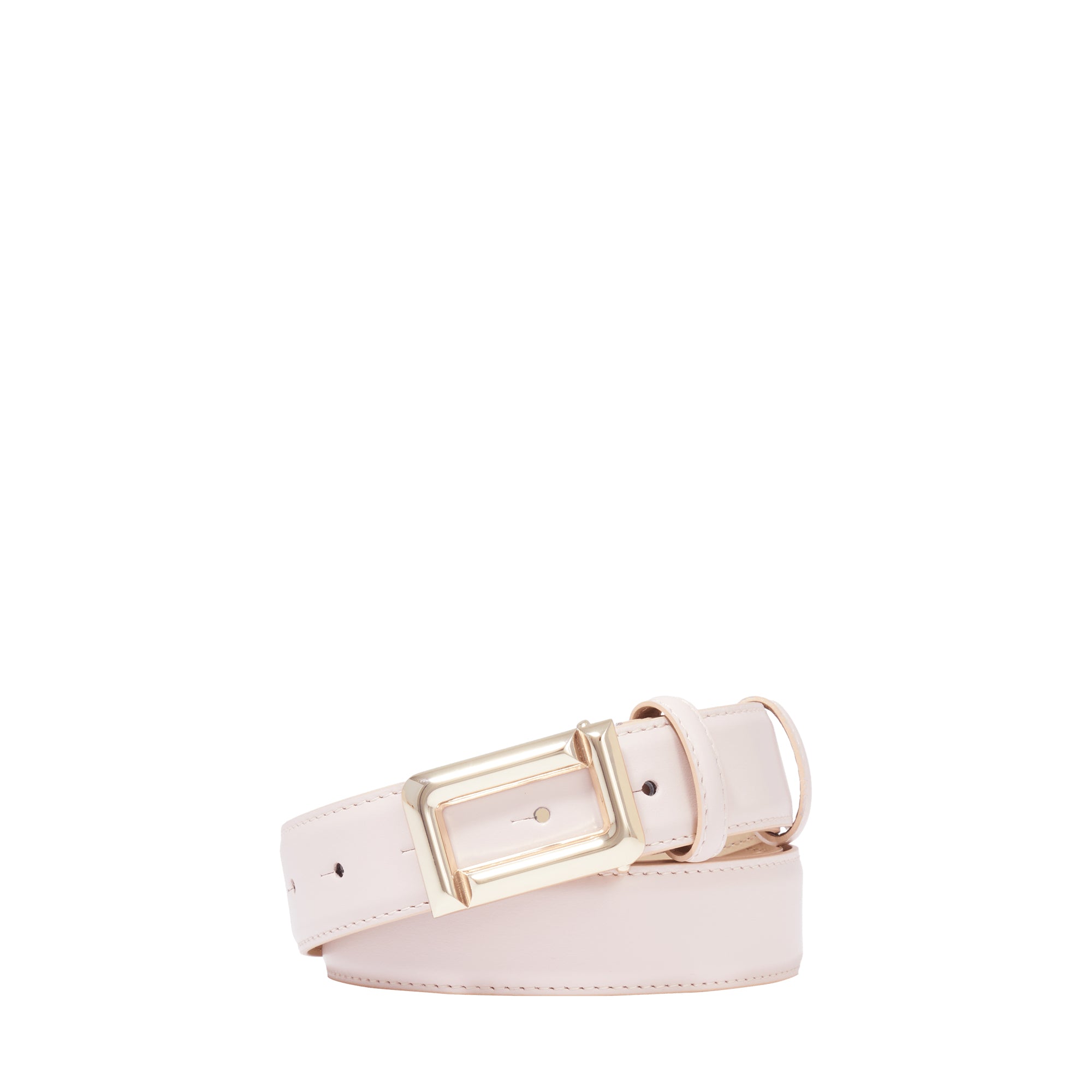 Ceinture Angèle 30mm ajustable boucle en cuir lisse - Rose Quartz