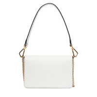 Mini sac rabat Angèle en cuir lisse - Neige