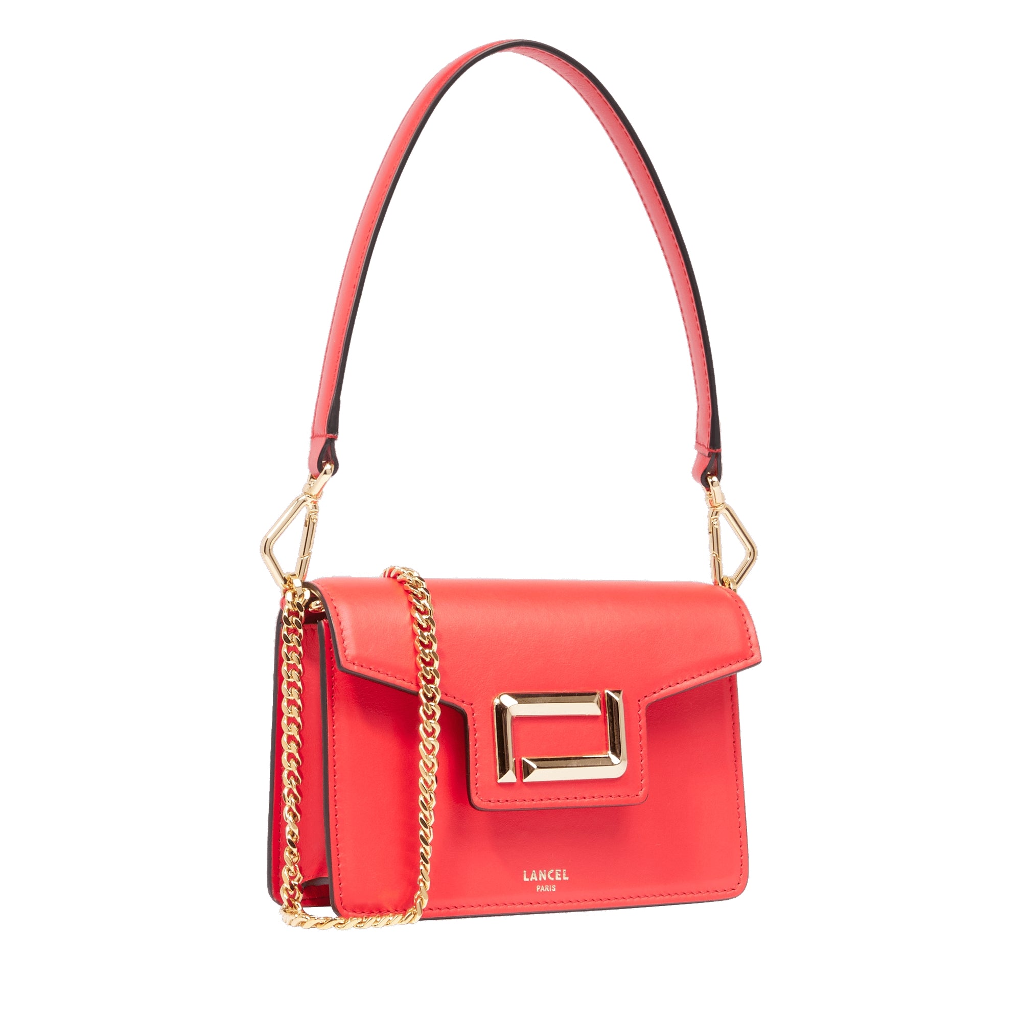 Mini sac rabat Angele en cuir - Rouge Baiser