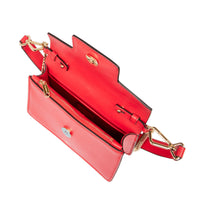 Mini sac rabat Angele en cuir - Rouge Baiser
