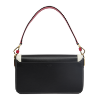 Sac rabat Angèle M en cuir lisse - Multico Noir