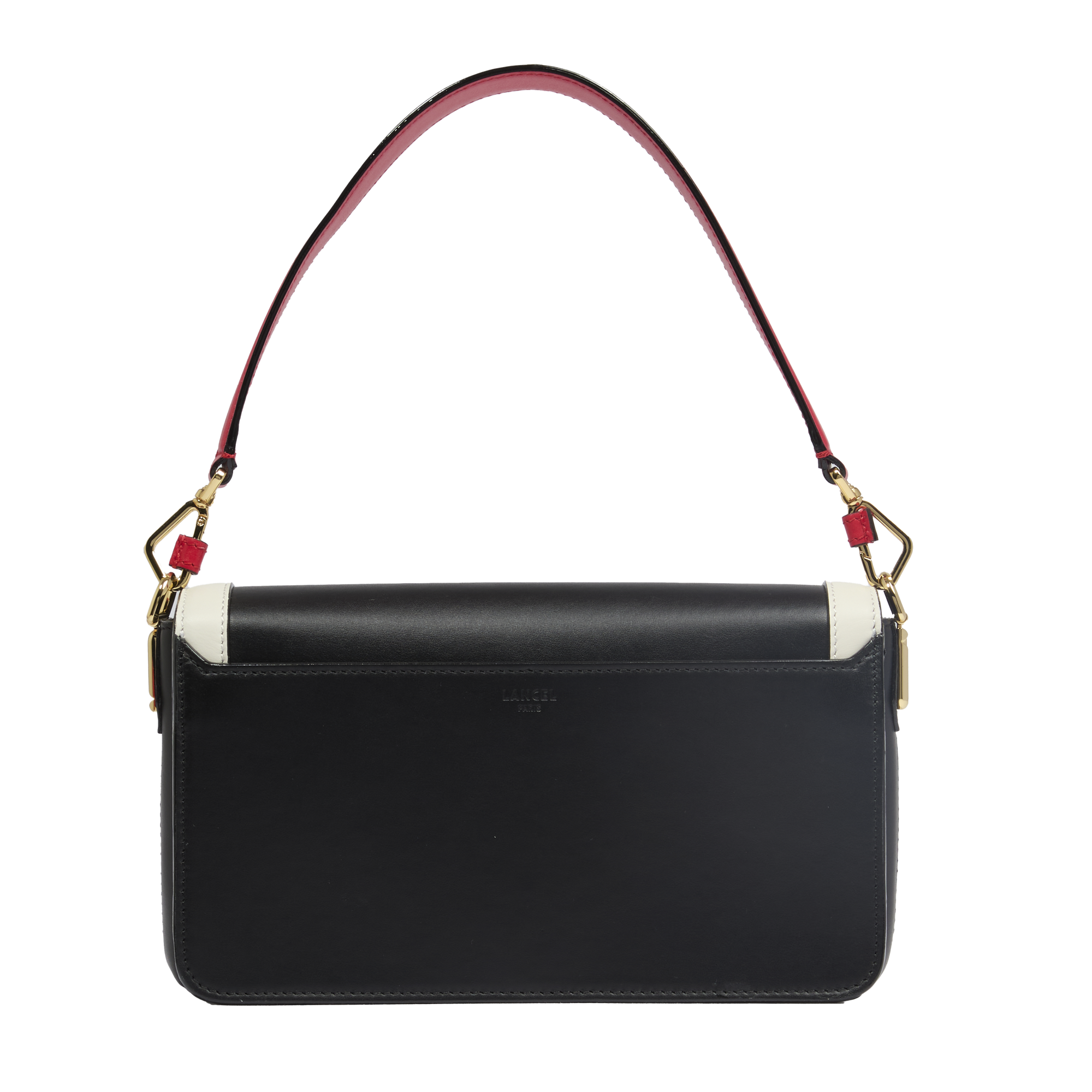 Sac rabat Angèle M en cuir lisse - Multico Noir