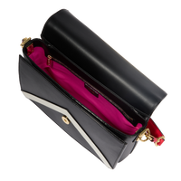 Sac rabat Angèle M en cuir lisse - Multico Noir