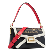 Sac rabat Angèle M en cuir lisse - Multico Noir