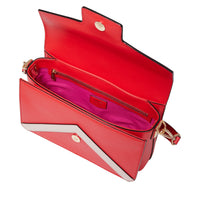 Sac rabat M Angele en cuir - Multicolore Rouge Baiser