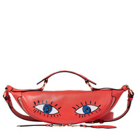Sac porté croisé zippé S Origami en cuir - Multicolore Tomate