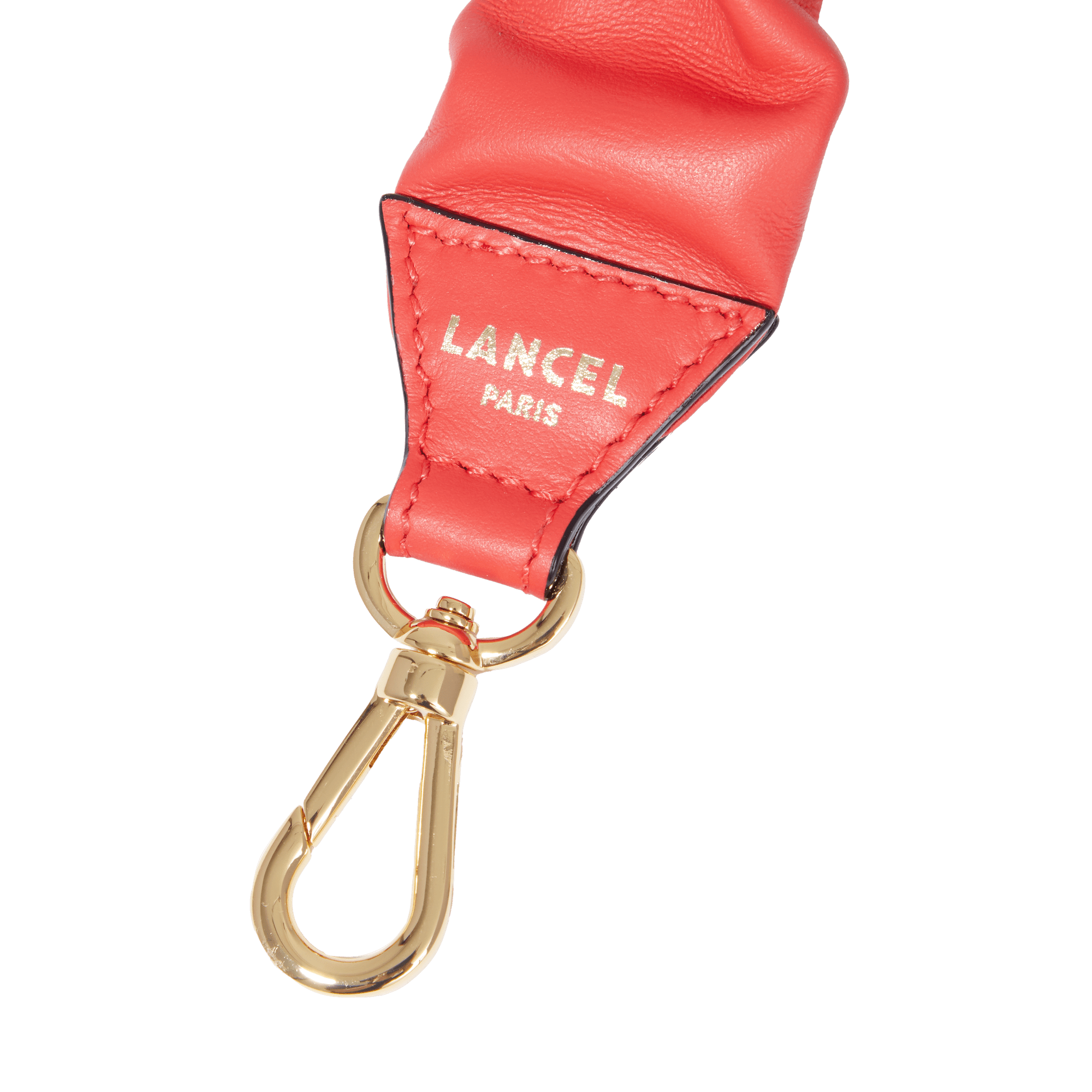 Bandoulière amovible Origami en cuir lisse - Tomate
