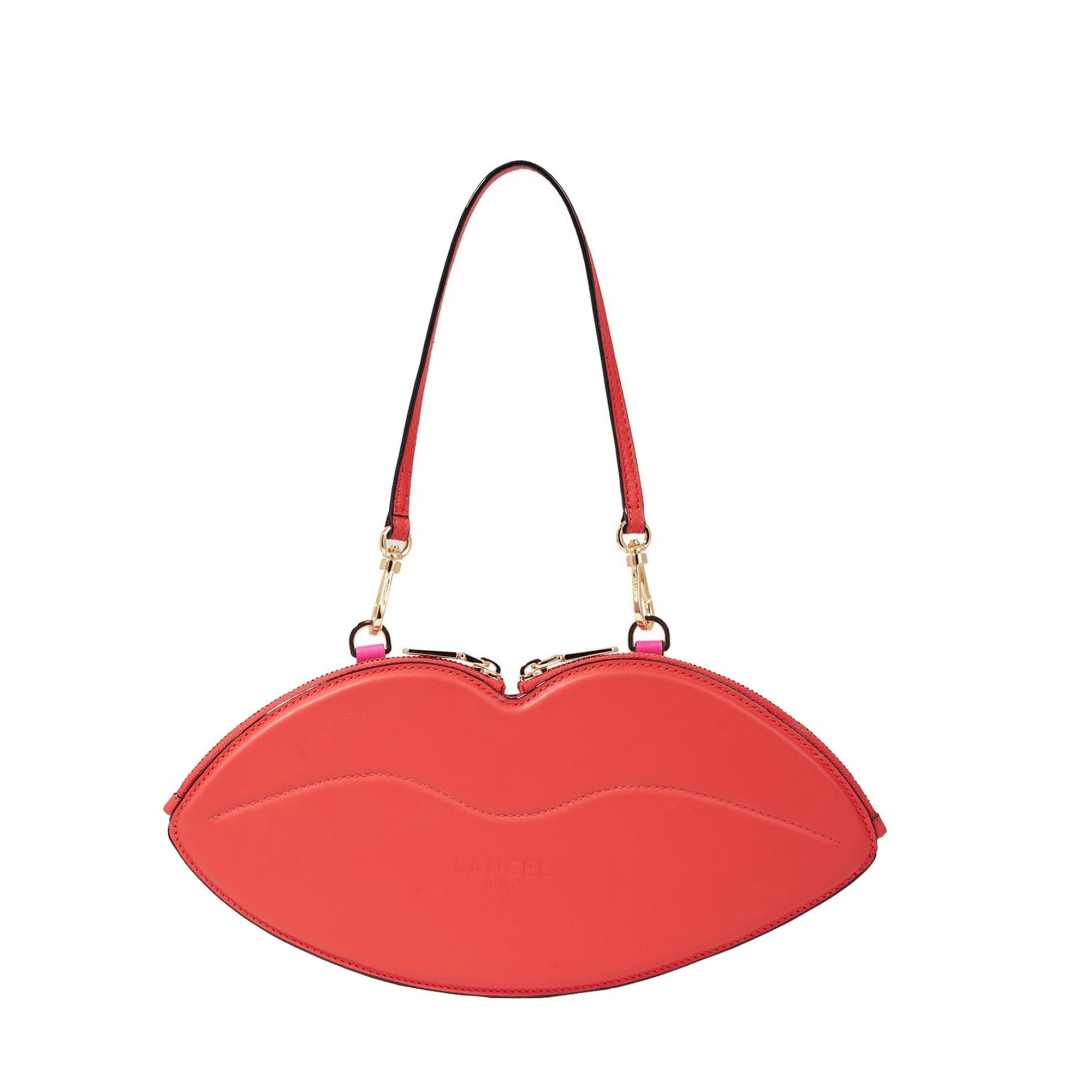 Pochette Origami en cuir lisse - Tomate