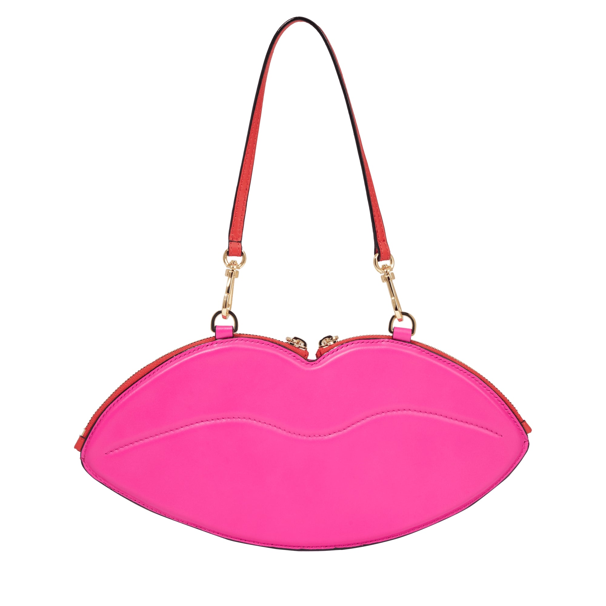 Pochette Origami en cuir lisse - Tomate