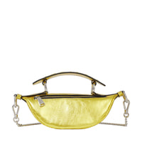 Mini sac porté croisé zippé Origami en cuir - Doré