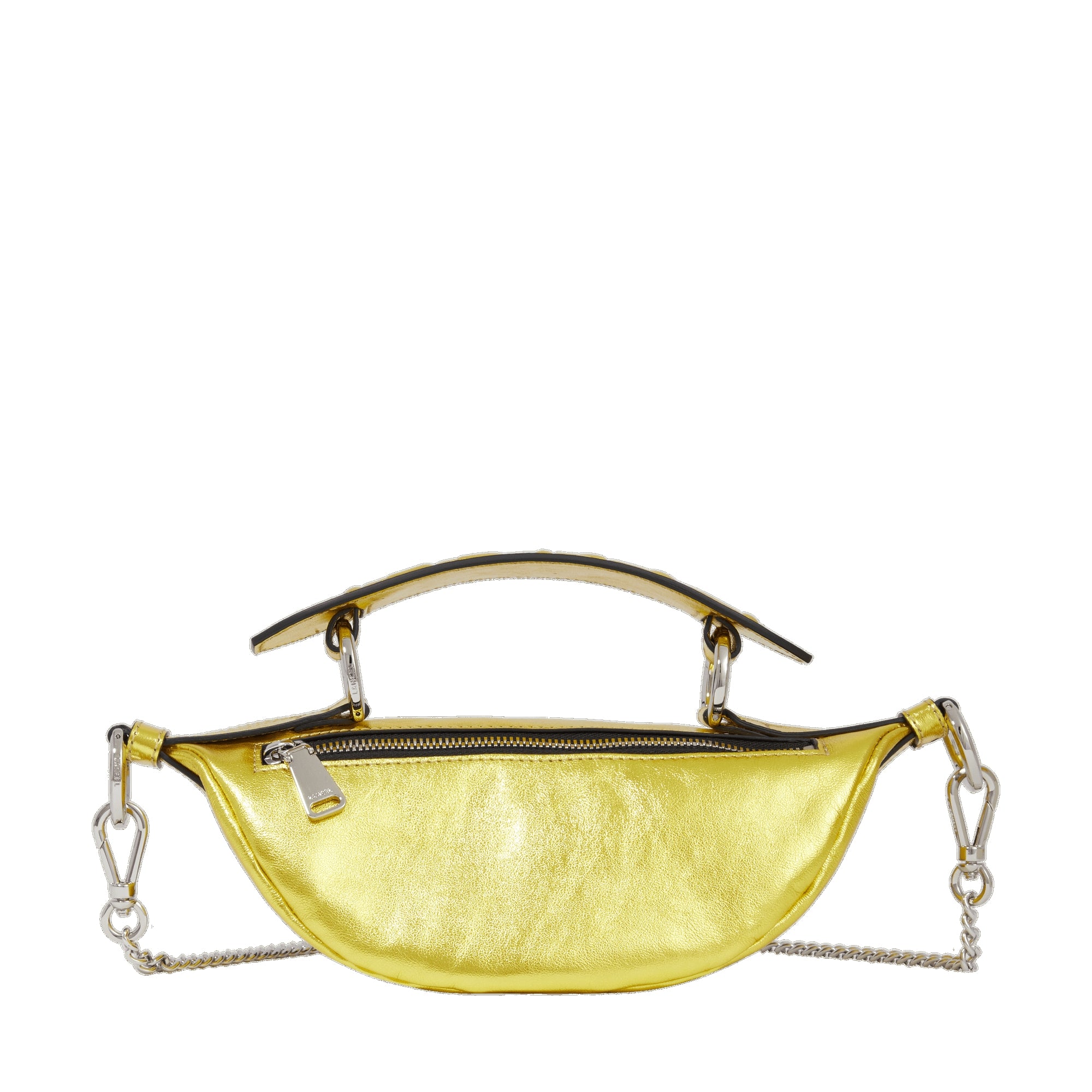 Mini sac porté croisé zippé Origami en cuir - Doré