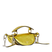 Mini sac porté croisé zippé Origami en cuir - Doré