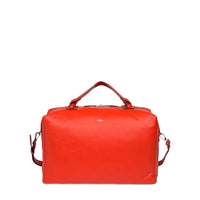 Neo Pop travel bag in smooth leather - Poppy Red