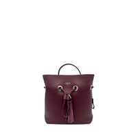 Sac seau S Sacha en cuir grainé - Cassis