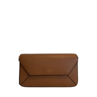 M Lettrines flap bag in grained leather - Camel
