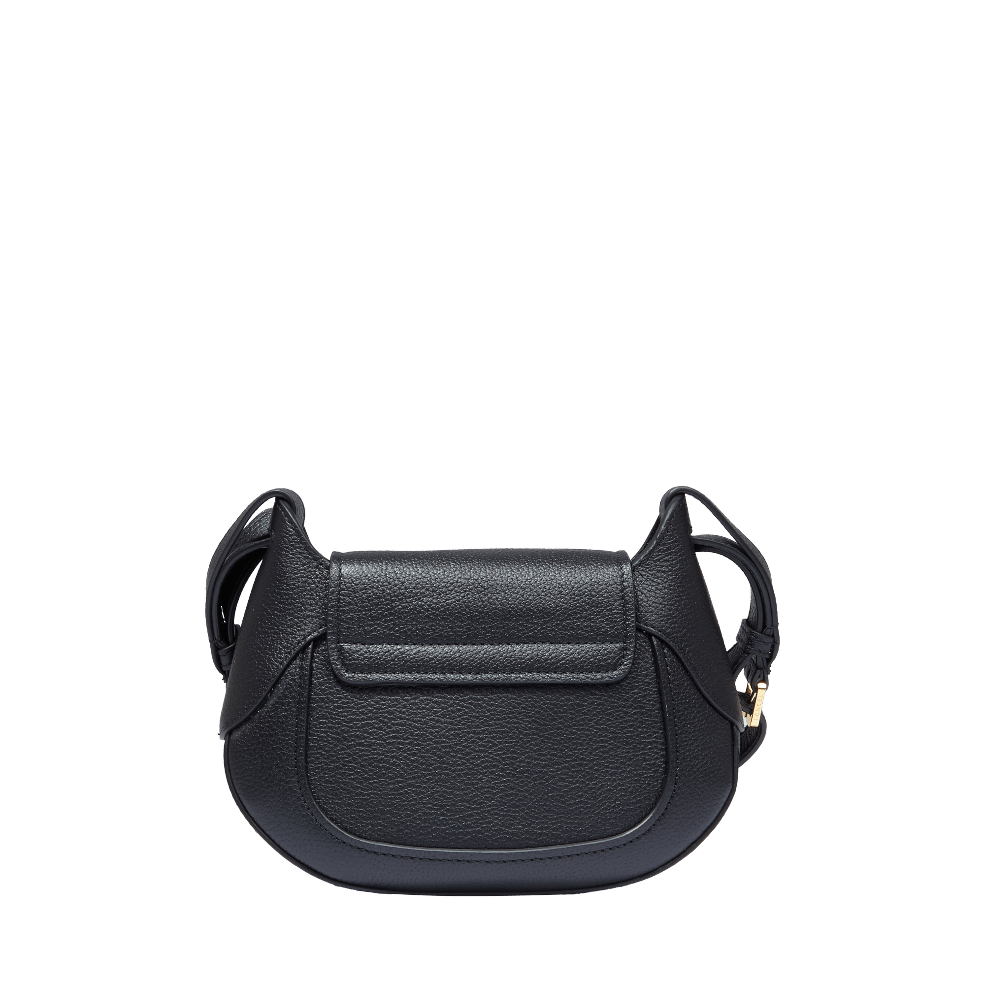Sac besace Paulette M en cuir grainé - Noir