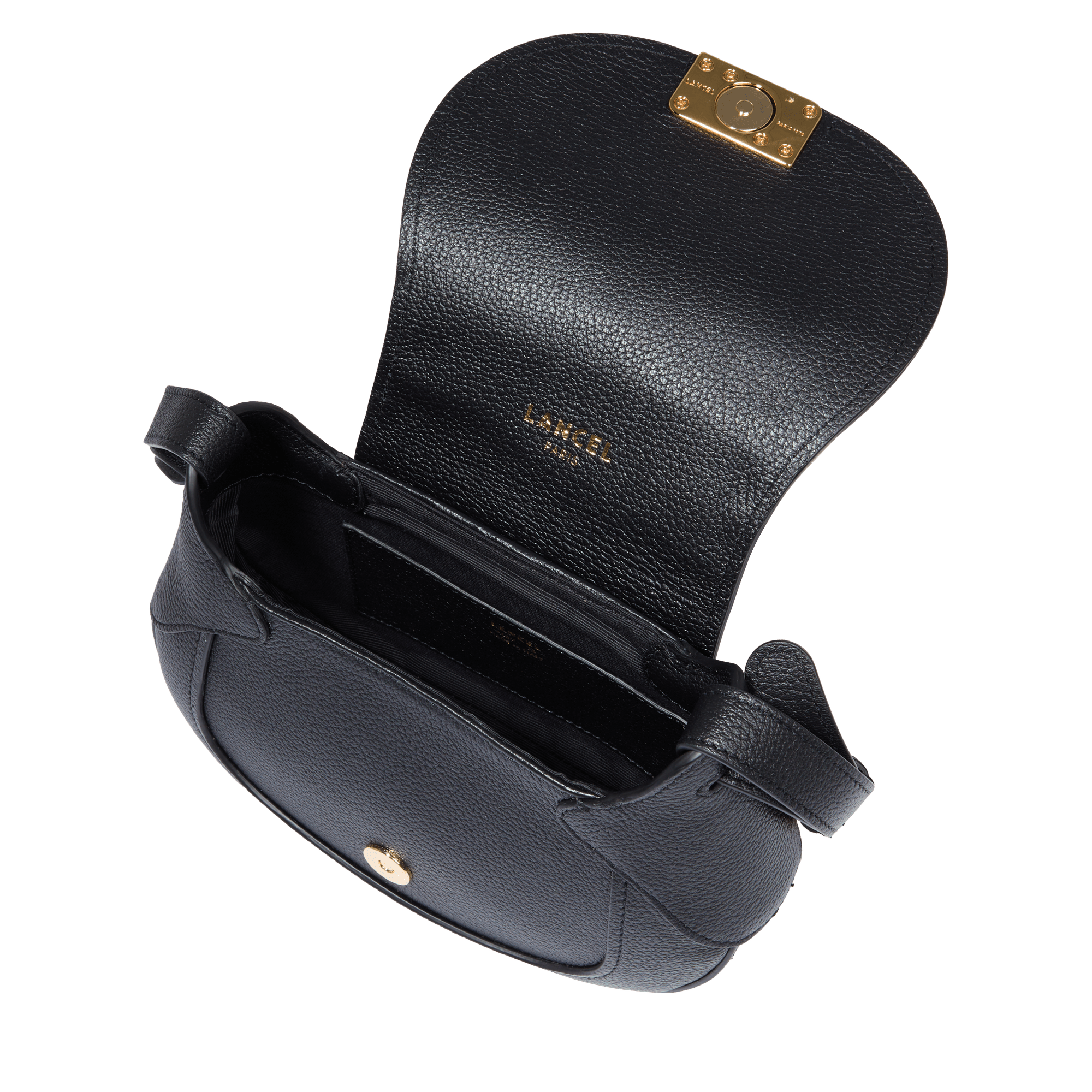 Sac besace Paulette M en cuir grainé - Noir