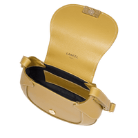 Sac besace Paulette M en cuir grainé - Moutarde