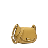Sac besace Paulette M en cuir grainé - Moutarde