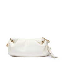 Sac porté croisé zippé Mabelle S en cuir lisse - Neige