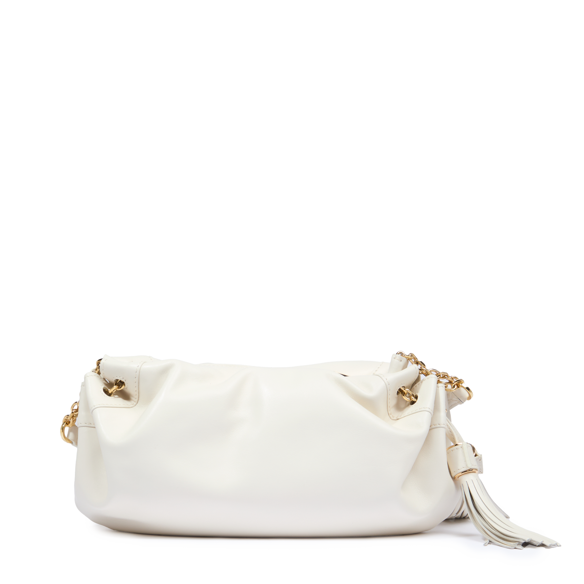 Sac porté croisé zippé Mabelle S en cuir lisse - Neige