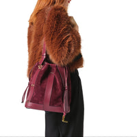 Sac seau M Elles en cuir - Cassis