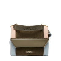 M Ninon leather flap bag - Multicoloured & Dark Khaki
