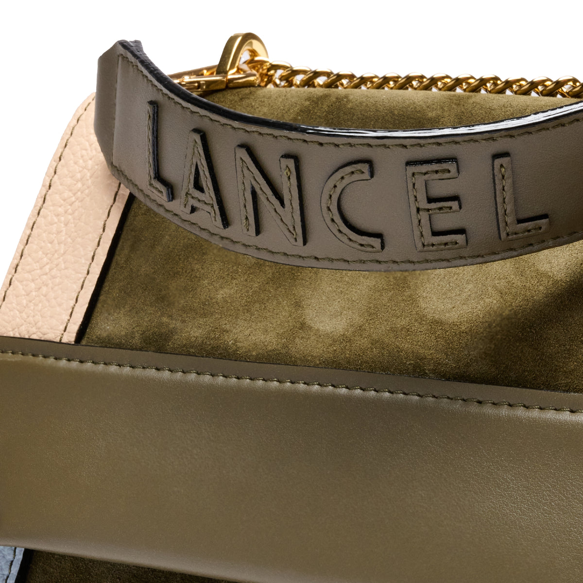 M Ninon leather flap bag - Multicoloured & Dark Khaki