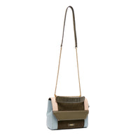 M Ninon leather flap bag - Multicoloured & Dark Khaki