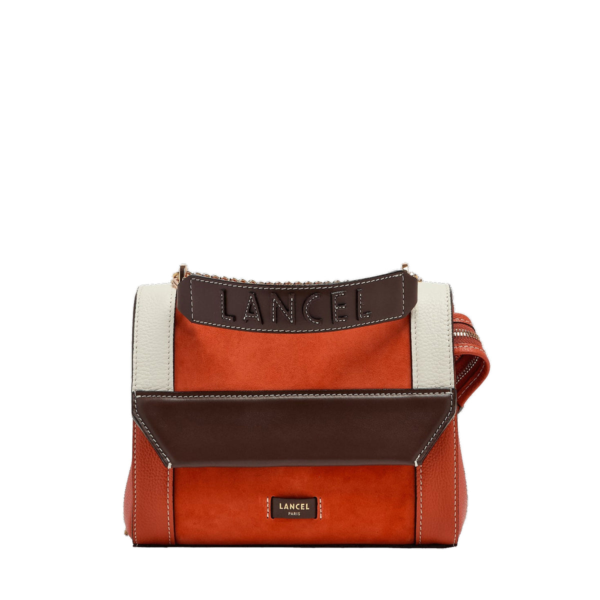 M Ninon leather flap bag - Multicoloured & Orange