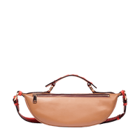 Sac porté croisé zippé Origami S en cuir lisse - Multico Cassis