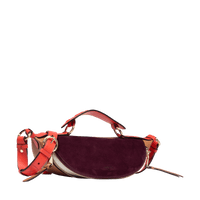 Sac porté croisé zippé Origami S en cuir lisse - Multico Cassis