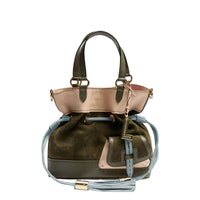 Sac seau M Premier Flirt en cuir - Multicolore & Kaki foncé