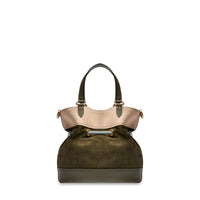 Sac seau M Premier Flirt en cuir - Multicolore & Kaki foncé