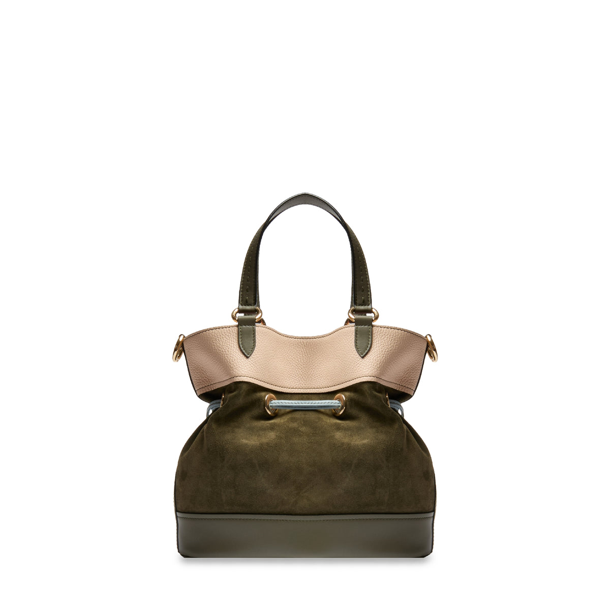 Sac seau M Premier Flirt en cuir - Multicolore & Kaki foncé