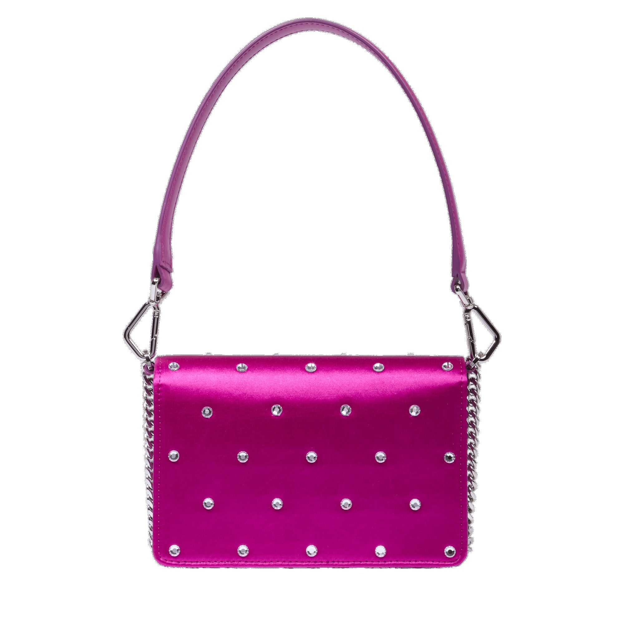 Mini sac rabat Angele en cuir - Fuchsia