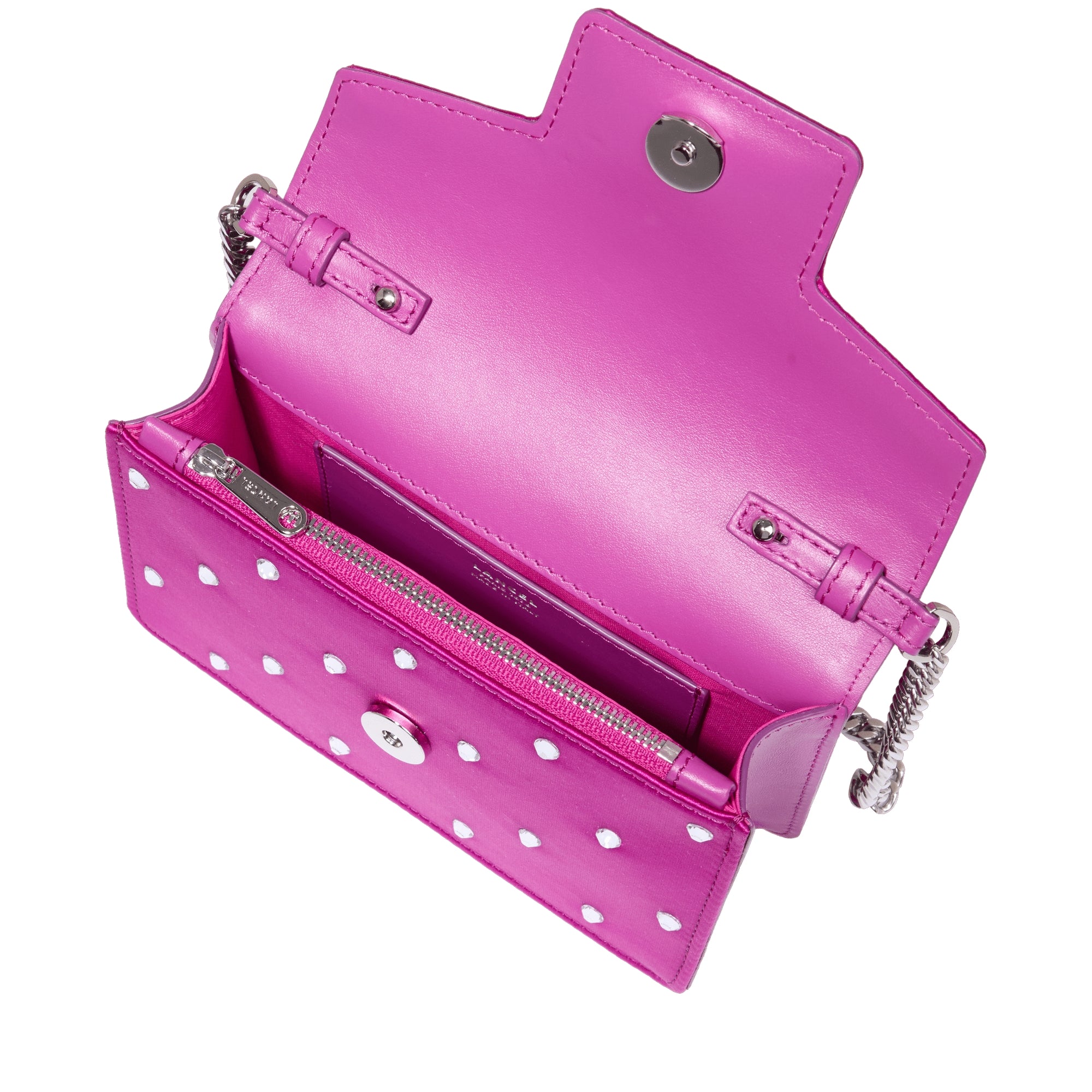 Mini sac rabat Angele en cuir - Fuchsia
