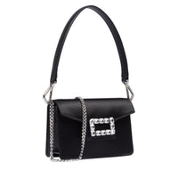 Mini sac rabat Angele en cuir - Noir