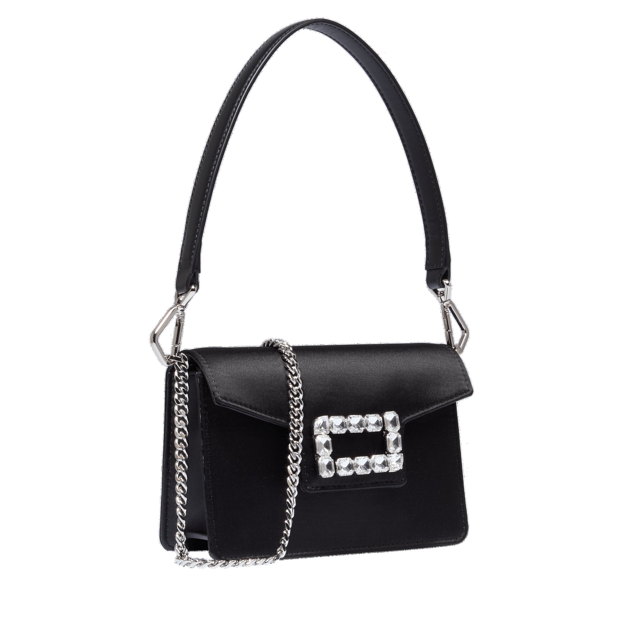 Mini sac rabat Angele en cuir - Noir